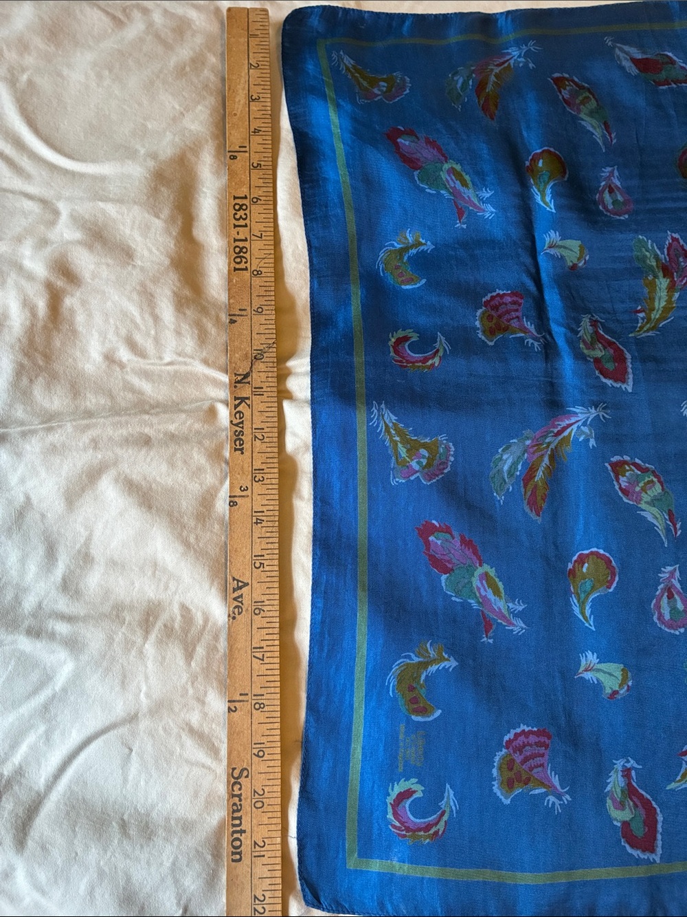 Liberty of London Peacock blue silk scarf